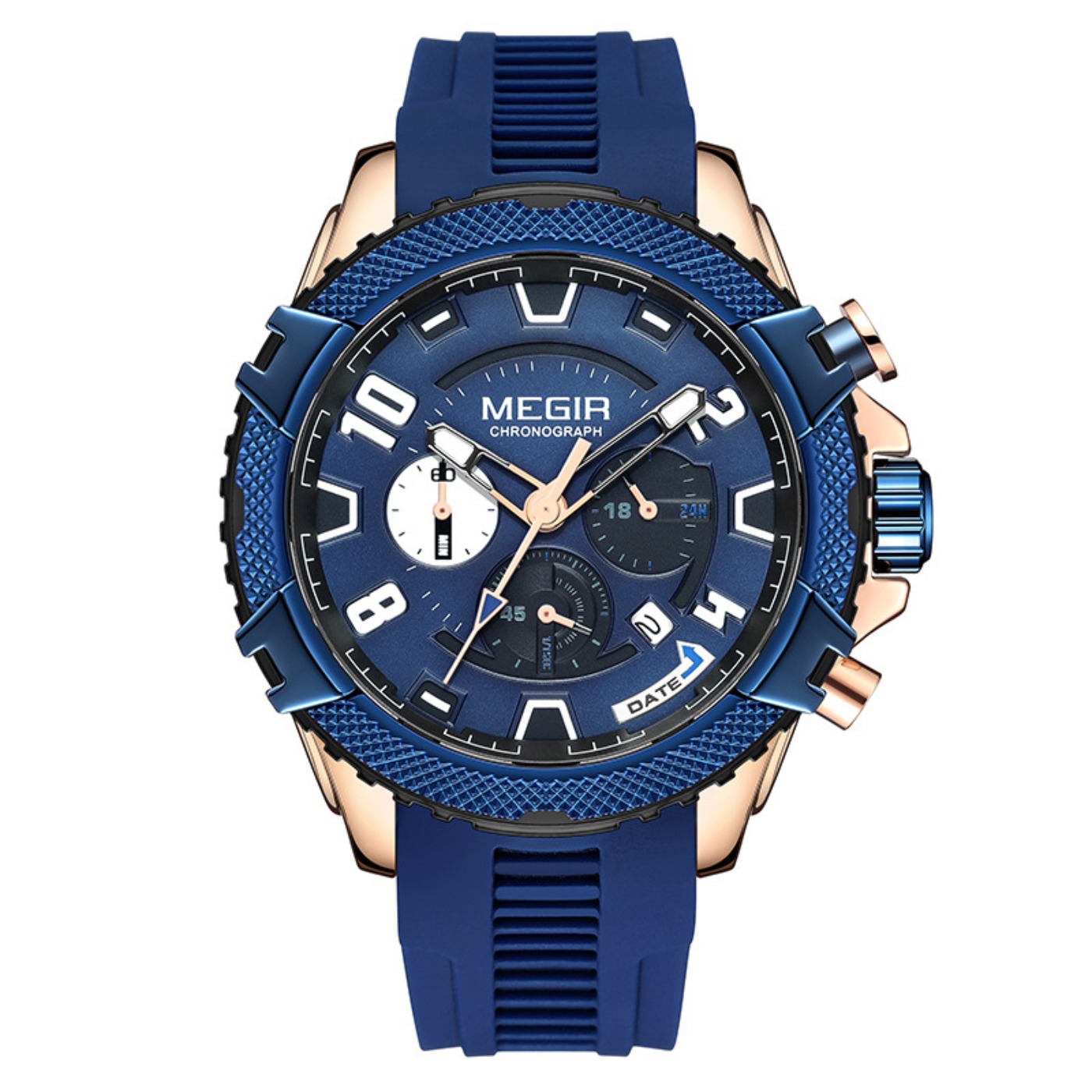 Chronograph Sport Watch - MEGIR 48MM Kadranlı Kronograf erkek Kuvars
