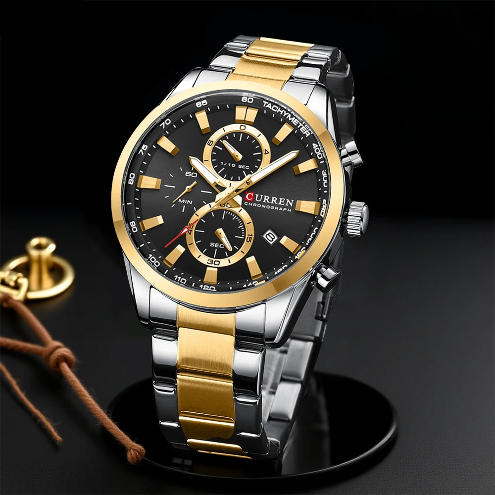 Chronograph Sport Watch - CURREN Casual Kuvars Chrono Spor Saatler