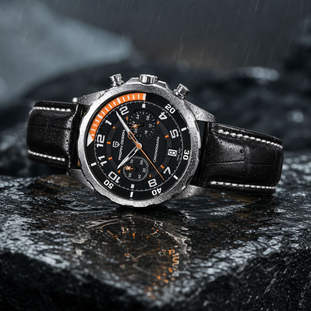 Chronograph Sport Watch - PAGANI TASARIM Klasik Deri Erkek Izle