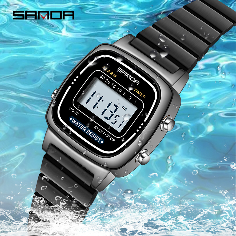 SANDA 6053 elektronik saat mod - Chronograph Sport Watch incelemesi ve fiyatı
