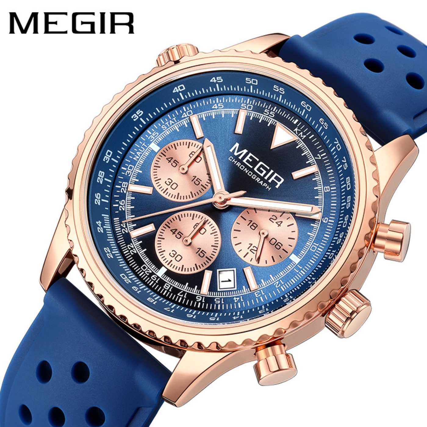 MEGIR Gümüş Siyah Kuvars İzle  - Chronograph Sport Watch incelemesi ve fiyatı