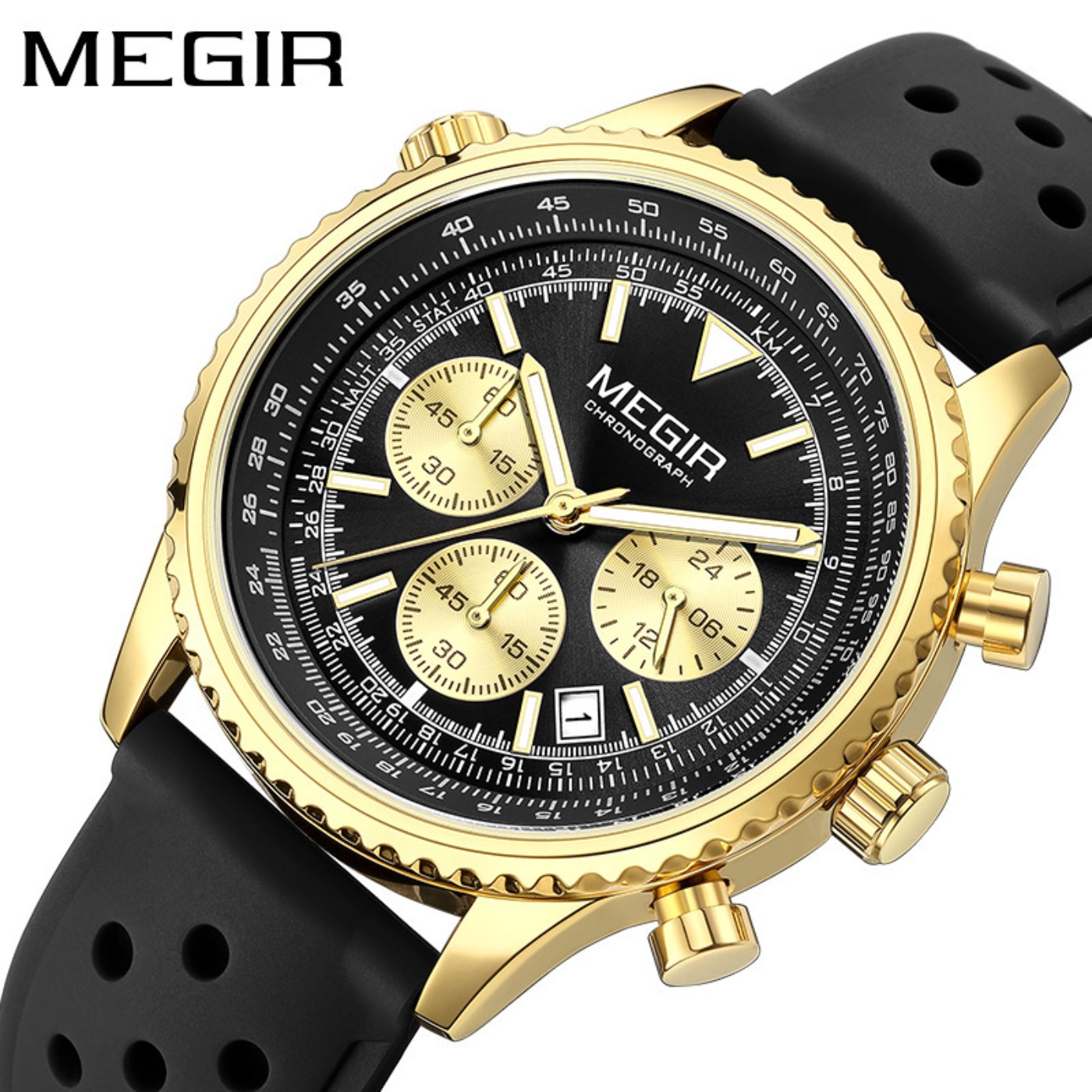 MEGIR Gümüş Siyah Kuvars İzle  - Chronograph Sport Watch incelemesi ve fiyatı