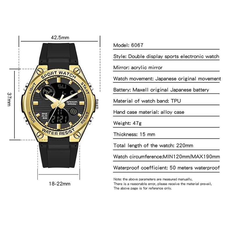 SANDA marka G tarzı LED dijita - Chronograph Sport Watch incelemesi ve fiyatı